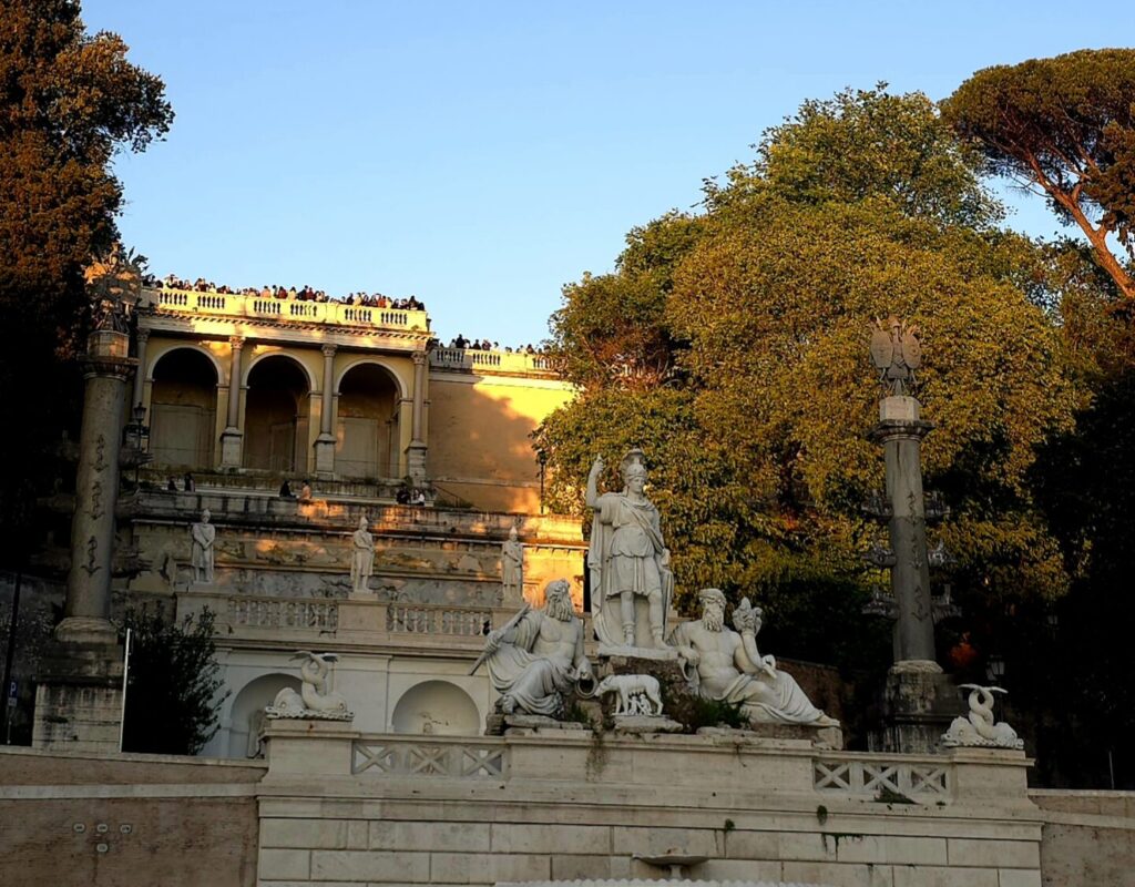 visiting rome and the pincian terrace in the background