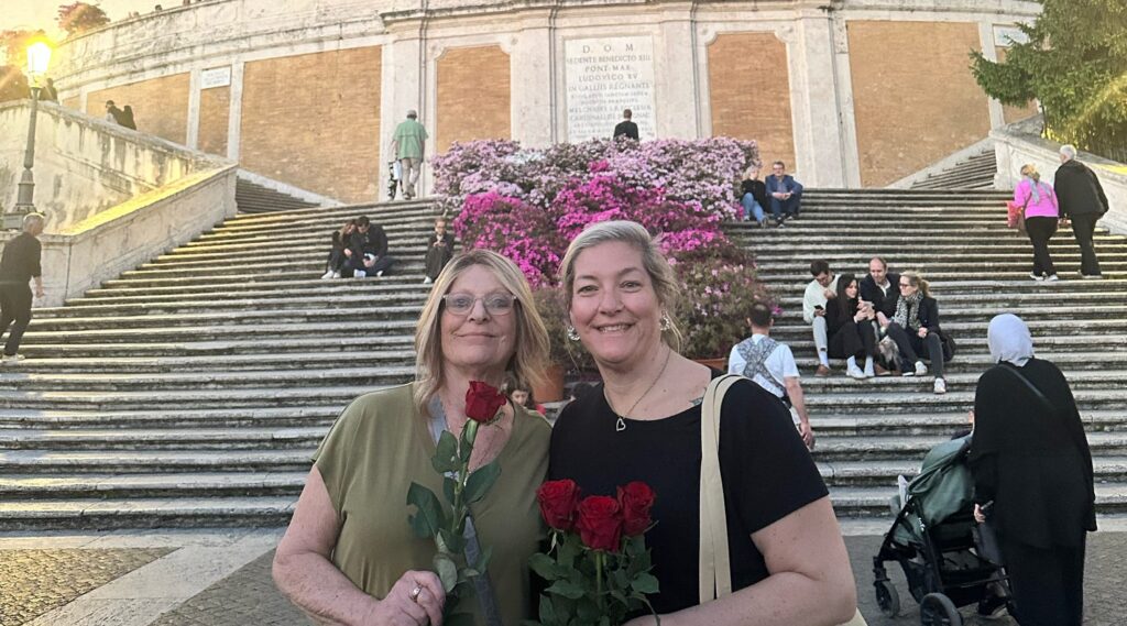 Spanish steps at sunset