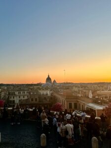 visiting rome overlook at the spanish steps