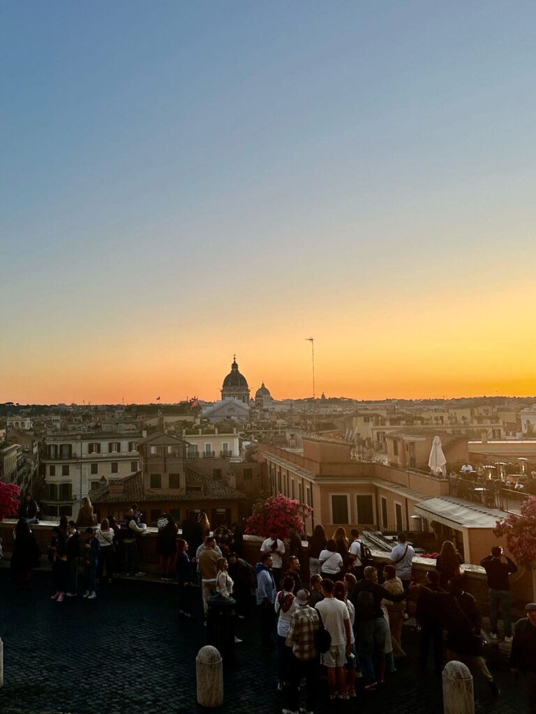 visiting rome overlook at the spanish steps