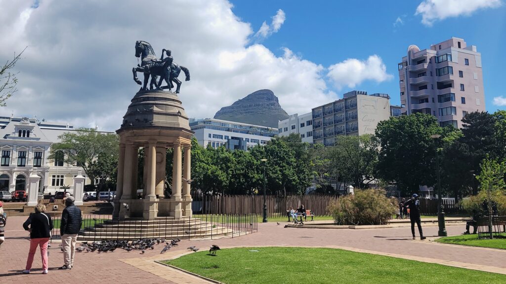people milling around in the companys garden, cape town south africa